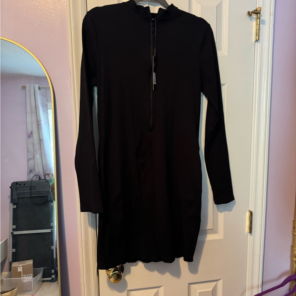 Fashion Nova Black Long Sleeve Sheath Dress